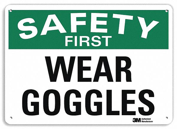 Safety Sign, 7 in x 10 in, Aluminum