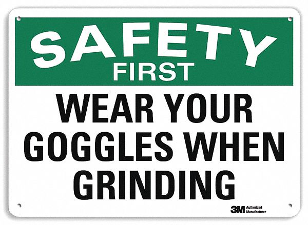 Safety Sign: Plastic, Mounting Holes Sign Mounting, 7 in x 10 in Nominal Sign Size, 0.055 in Thick