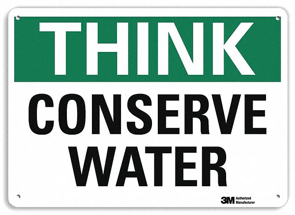 Think Sign: Aluminum, Mounting Holes Sign Mounting, 7 in x 10 in Nominal Sign Size, 0.04 in Thick