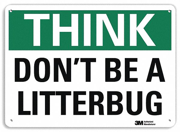 Think Sign, 10 in x 14 in, Aluminum