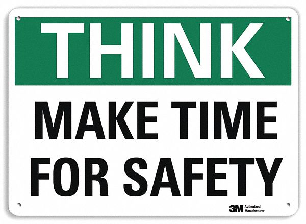 Safety Sign, 7 in x 10 in, Plastic