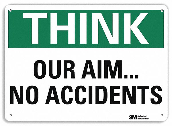 Safety Sign, 10 in x 14 in, Aluminum