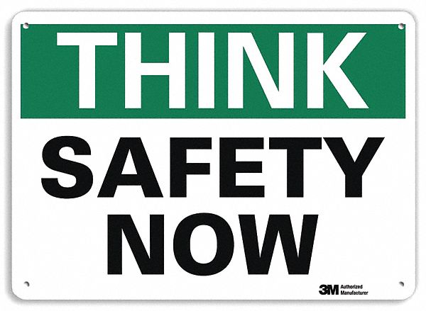 Safety Sign, 10 in x 14 in, Plastic