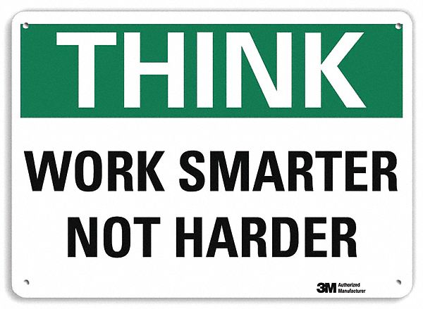 Think Sign, 10 in x 14 in, Aluminum