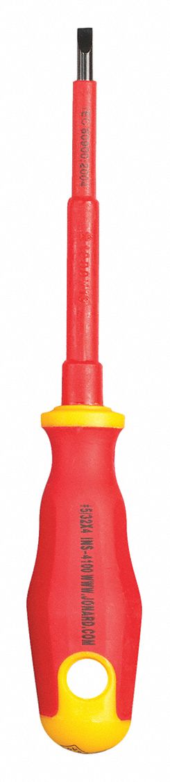 TOURNEVIS ISOLE,EMBOUT PLAT,5/32X4PO,RD