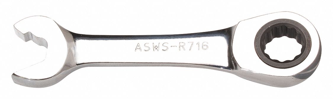 STUBBY SPEED WRENCH,4 IN L.,7/16 IN HEAD