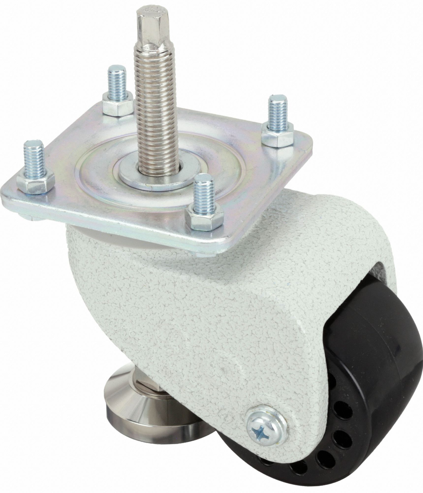 Plate Caster: Nylon Tread, 3 in Wheel Dia, 4 13/32 in Mounting Ht, Swivel, 1, 100 lb Load Capacity
