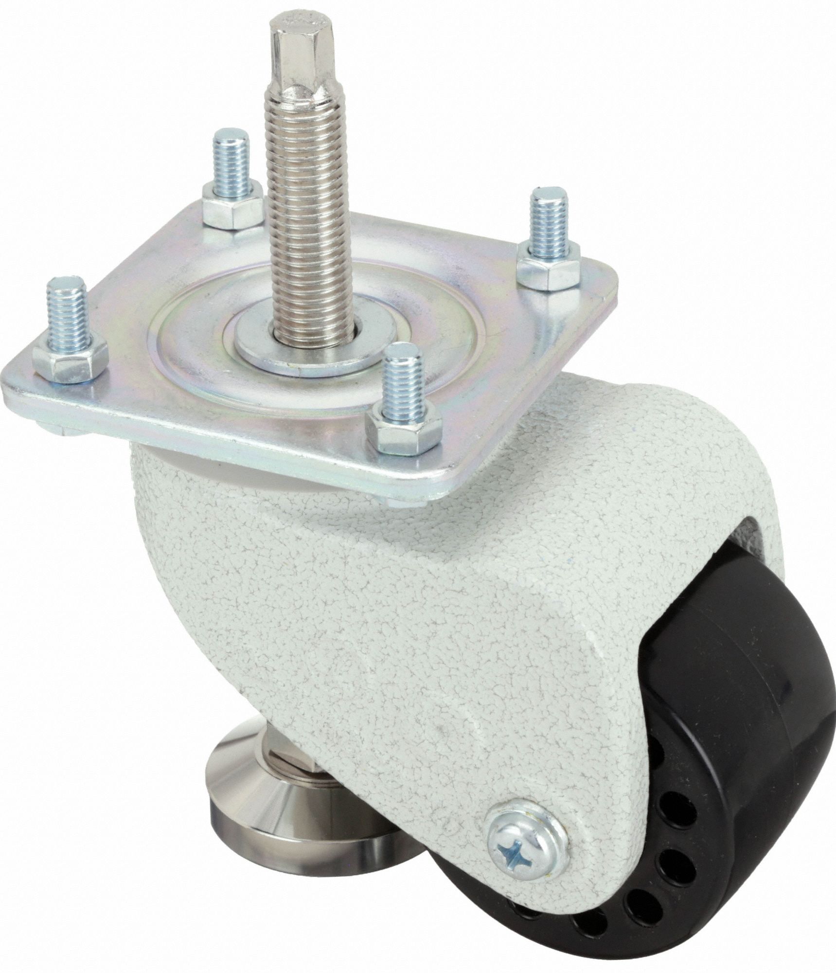 LEVELING PLATE CASTER,SWIVEL,2200 LB.