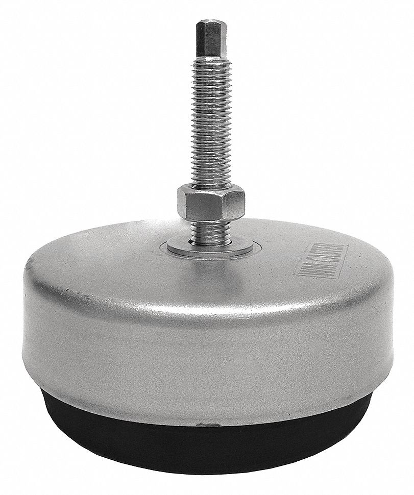 Leveling Mount: Anti-Vibration, 5 1/2 in Base Dia., 5.8594 in Ht, 6700 lb, M16 Thread Size