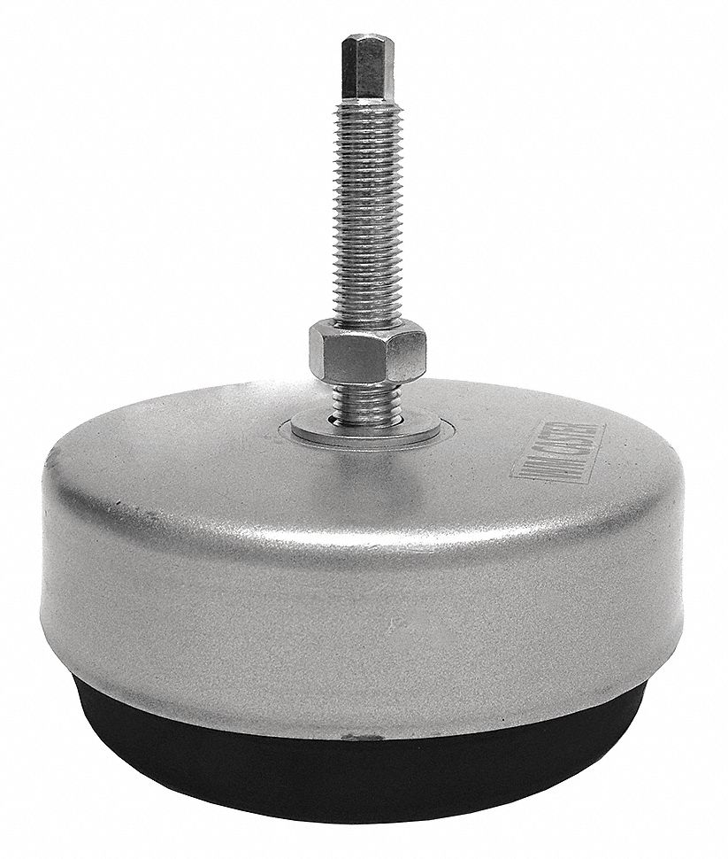 Leveling Mount: Anti-Vibration, 7 1/2 in Base Dia., 6.1406 in Ht, 8900 lb, M20 Thread Size