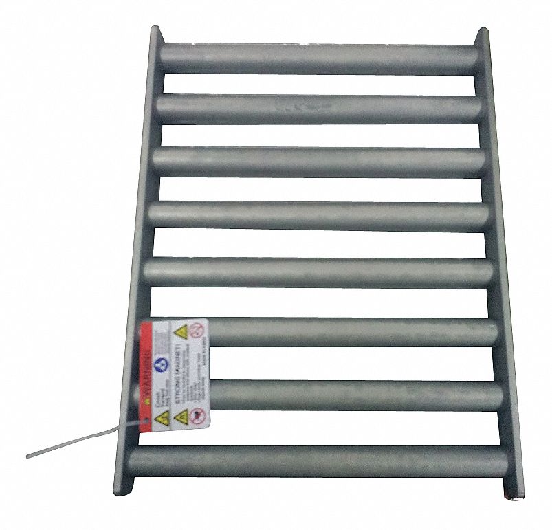 Grate Magnet: Rectangular Grate Magnet, Rare Earth, 12 in Overall Lg, Rectangle