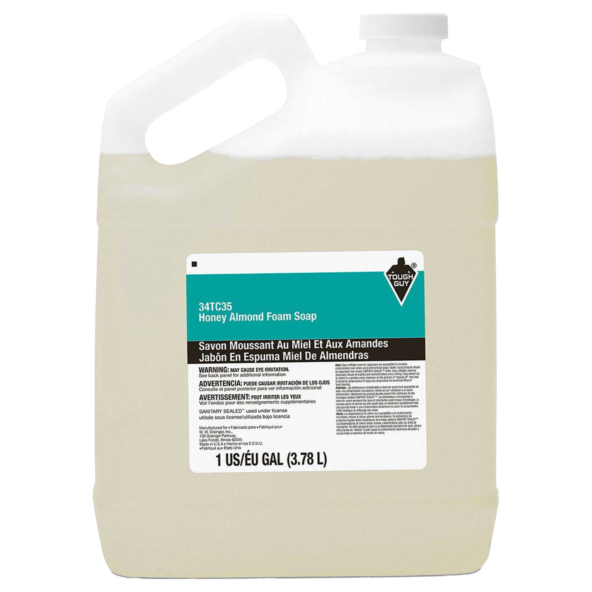 HAND SOAP, FOAM, 1 GALLON CAPACITY, JUG, ALMOND FRAGRANCE, TOUGH GUY SERIES