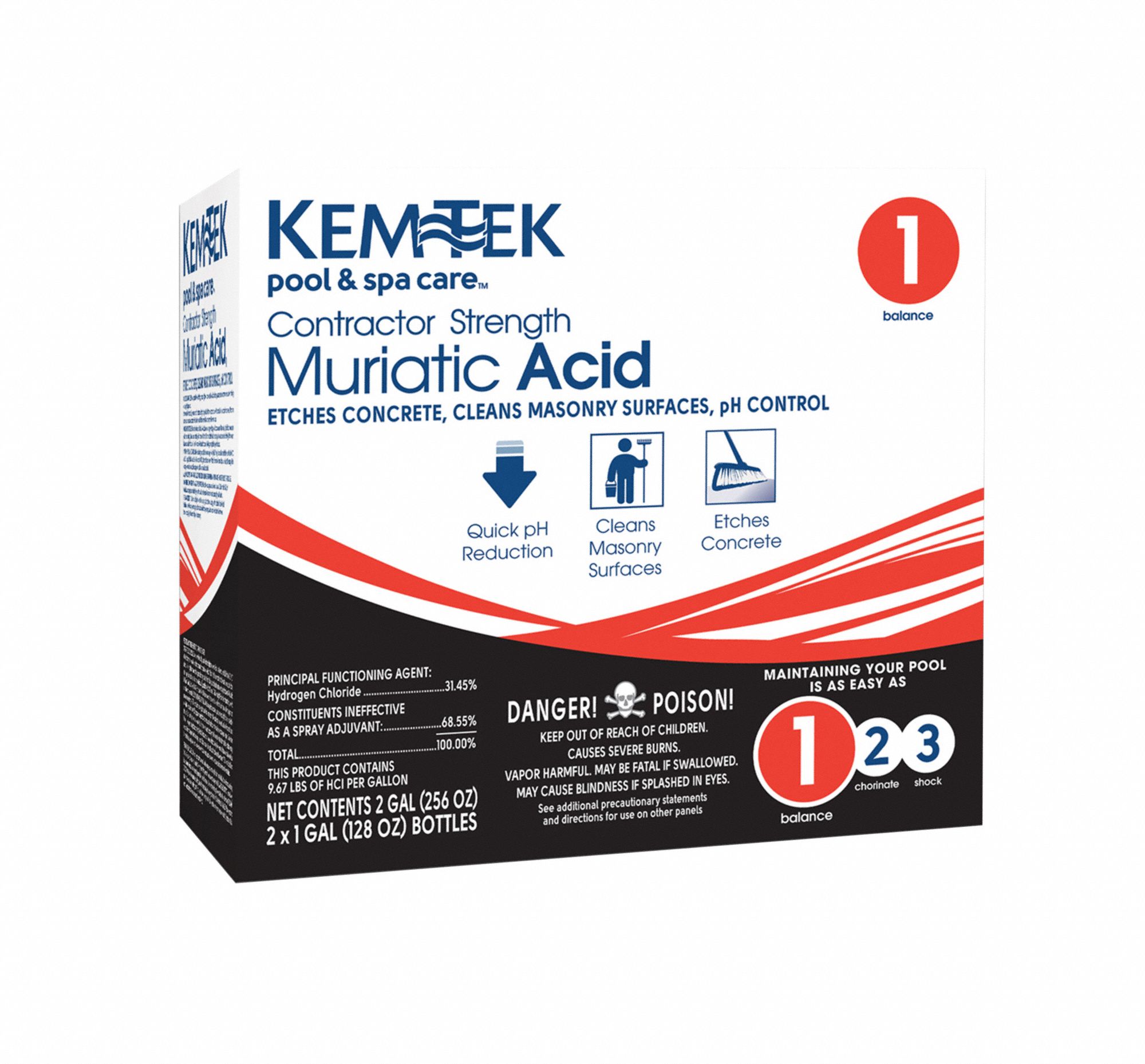 Muriatic Acid: Liquid, Jug, 1 gal, 84 PK