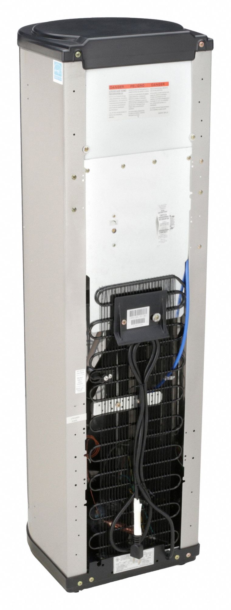 OASIS Plumbed Water Dispenser Freestanding, Cold/Hot, Black/Silver, 43 1/4 in Ht, 12 in Wd