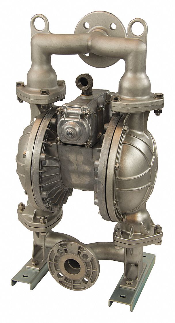 DAYTON Double Diaphragm Pump, 90 gpm Max. Flow, PTFE, Single Manifold