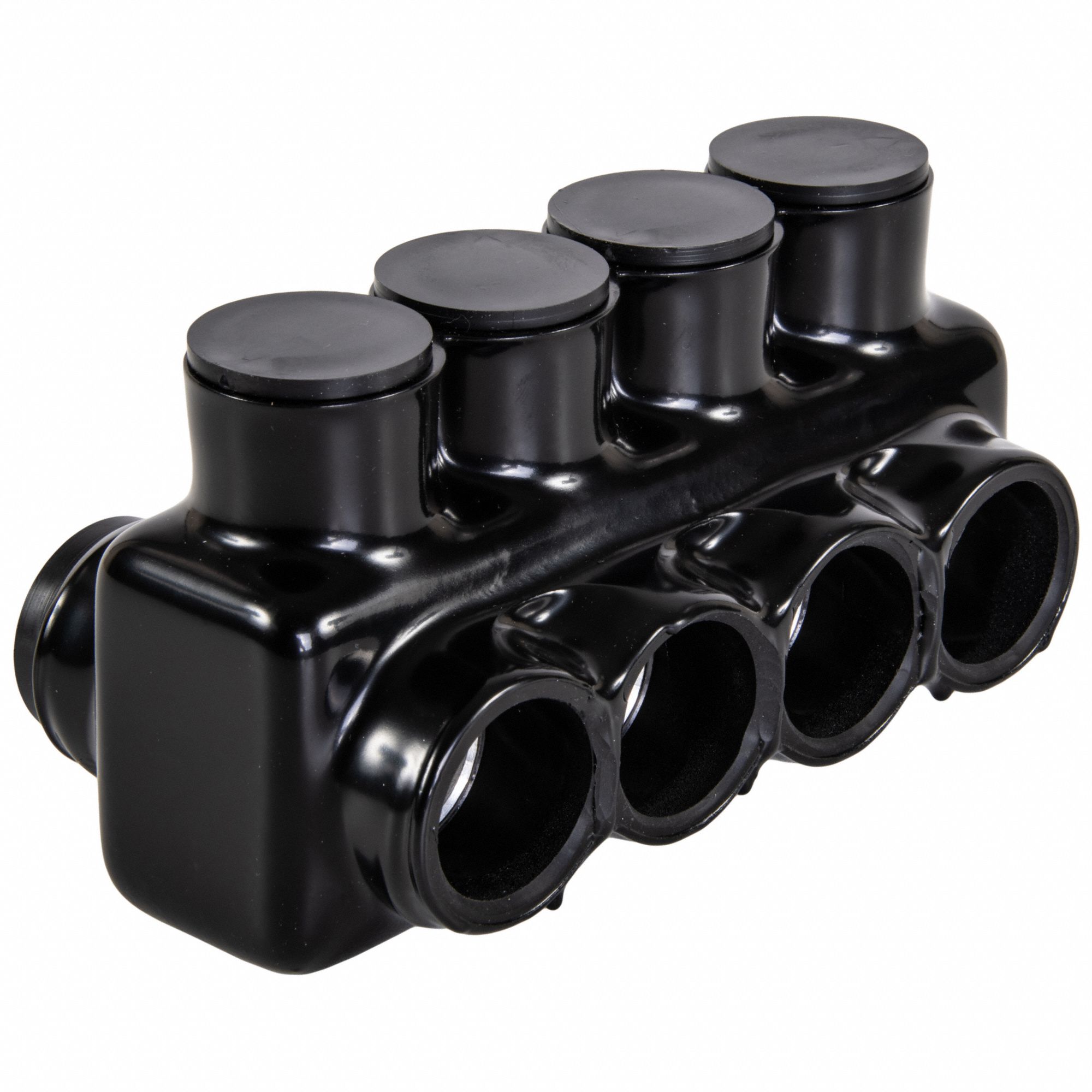 Multitap Connector: 4 Port, Double-Sided Entry, 250 kcmil – 750 kcmil Wire Size, Black