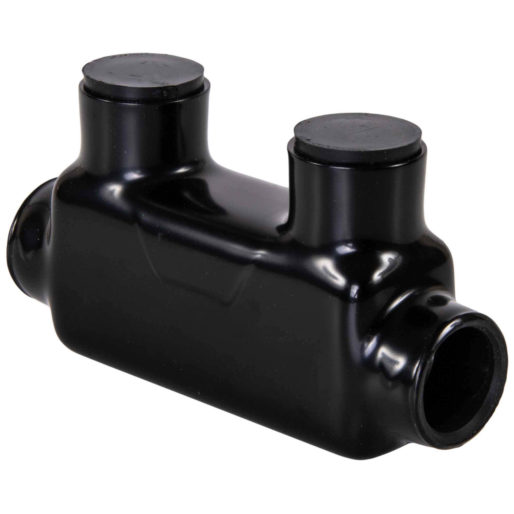 Multitap Connector: 2 Port, In Line, 6 AWG – 600 kcmil Wire Size, Black