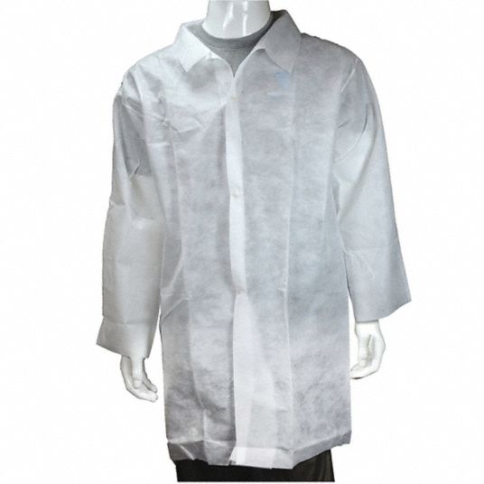 WEST CHESTER PROTECTIVE GEAR Disposable Lab Coat, XL, PP, 45g, PK30 34UJ60U1710/XL Grainger