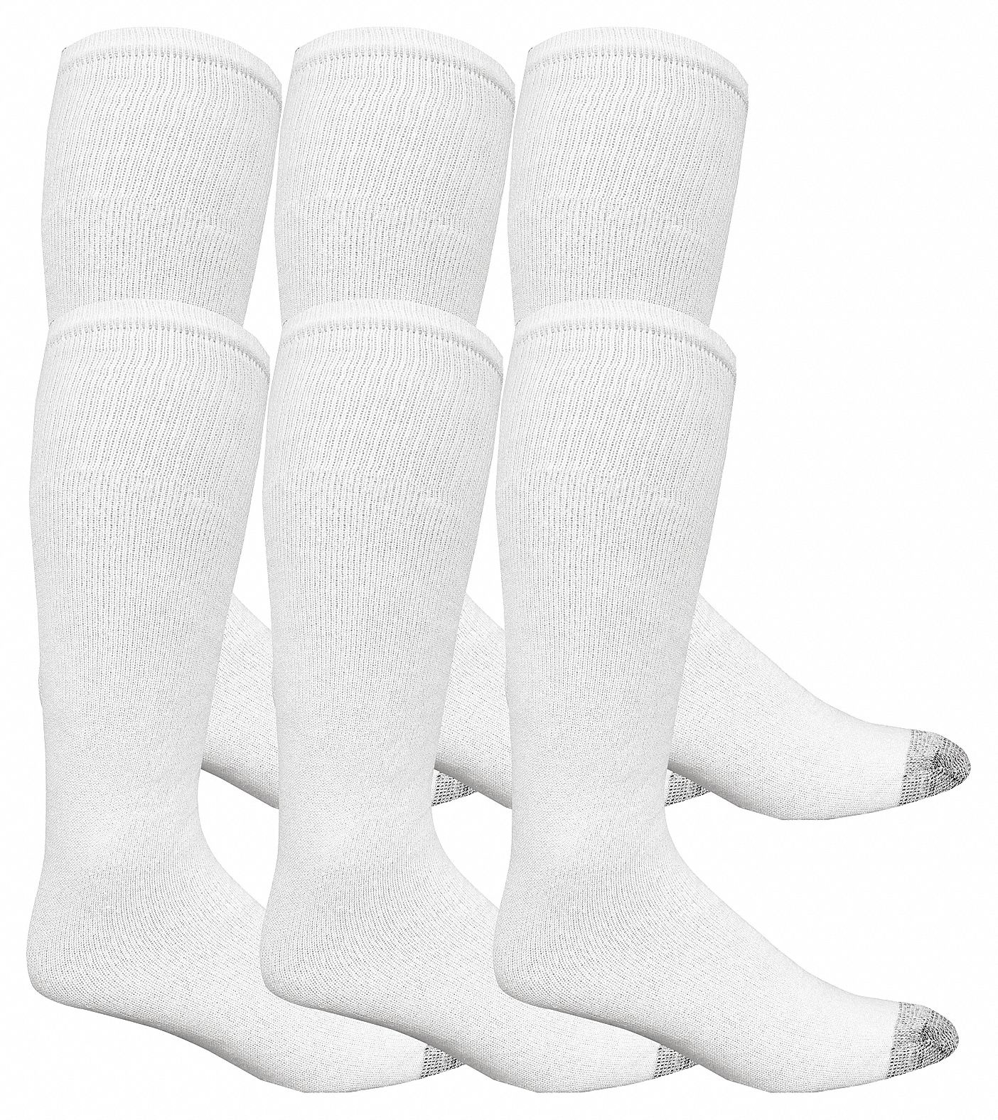 Socks: Crew, Men's, 6 to 12 Fits Shoe Size, White, Cotton, FRUIT OF THE LOOM, 10 to 13, 6 PK