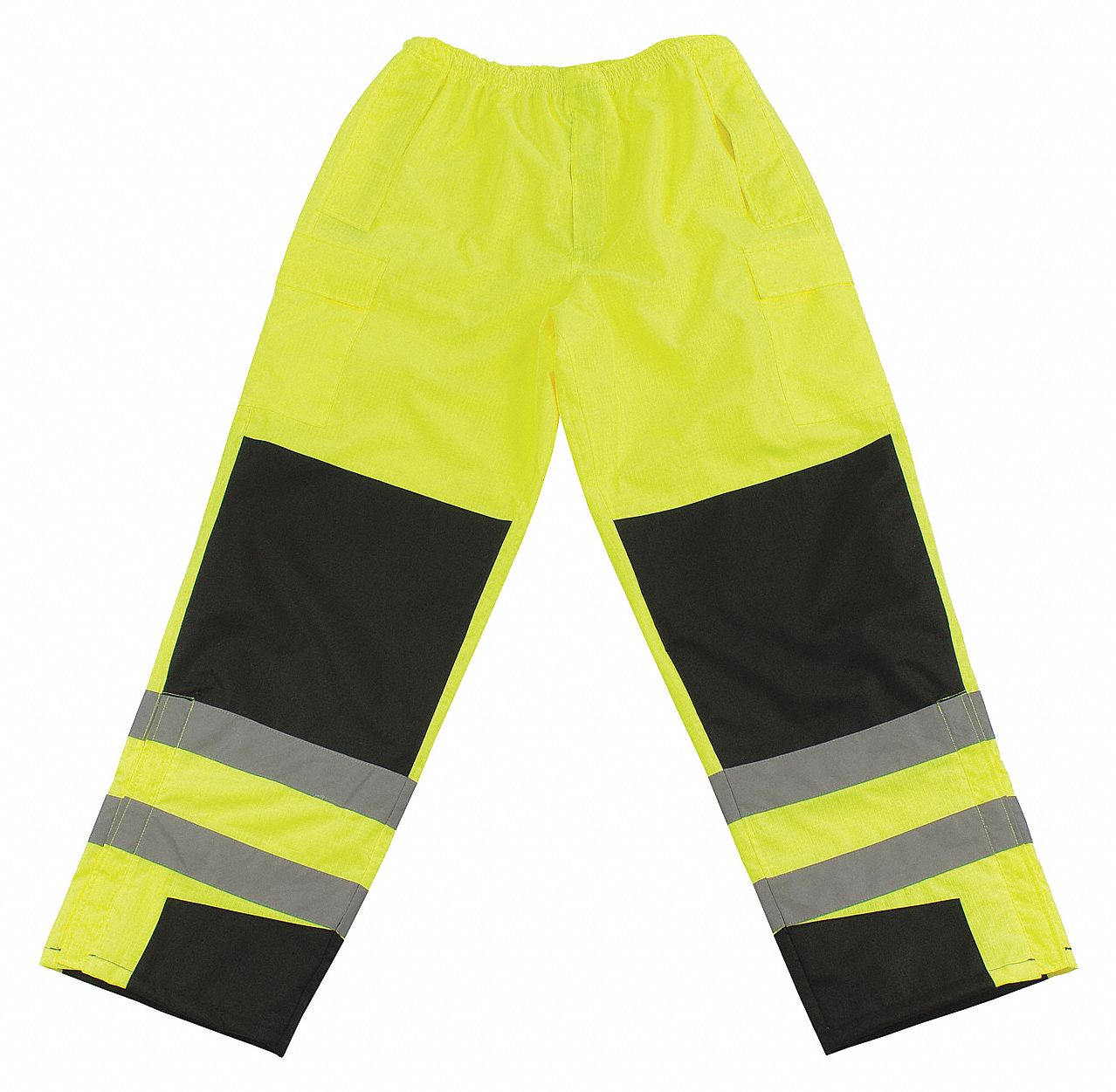 PIP High Visibility Pants: ANSI Class E, 2XL ( 18 9/10 in x 32 in ), 104°  F, Reinforced Overpant