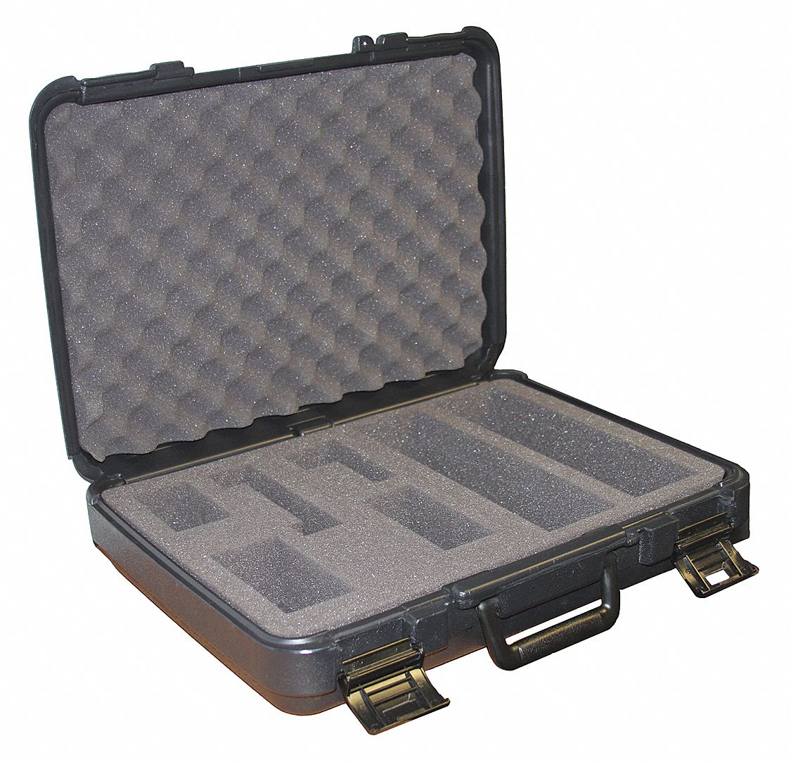 Carrying Case: 19 1/4 in Lg, Black, Top and Bottom Foam  Inserts