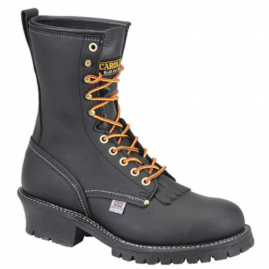 Steel toe boots store with defined heel