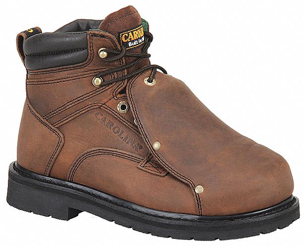 6-Inch Work Boot: Men's, Size 10 1/2, D, Brown, Steel Toe Cap, Removable Insole
