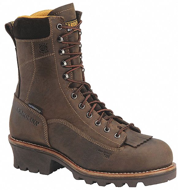 Logger Boot: Men's, Size 9, EE, Brown, Composite Toe Cap, Removable Insole