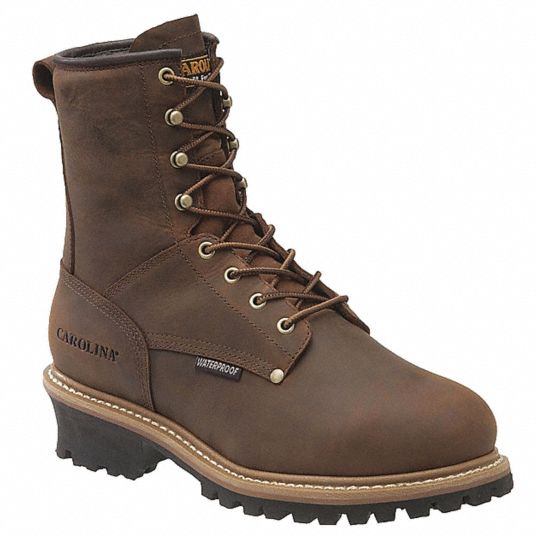 CAROLINA SHOE Logger Boot, 8-1/2, EE, Men's, Brown, Steel Toe Type, 1 ...