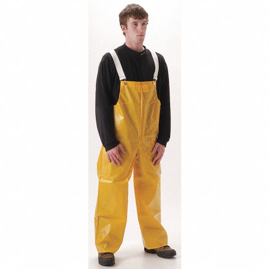 Bib Overalls & Suspenders: Size S, Yellow, PVC & Nylon