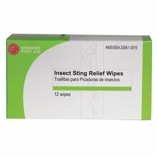 GENUINE FIRST AID, Wipes, Box/Wrapped Packets, Insect Sting Relief