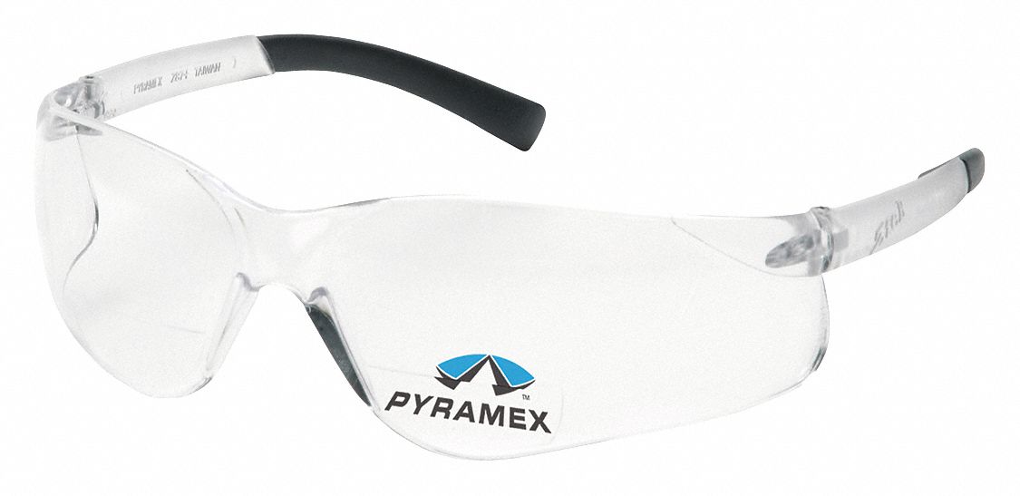PYRAMEX Clear ScratchResistant Bifocal Safety Reading Glasses, +1.5