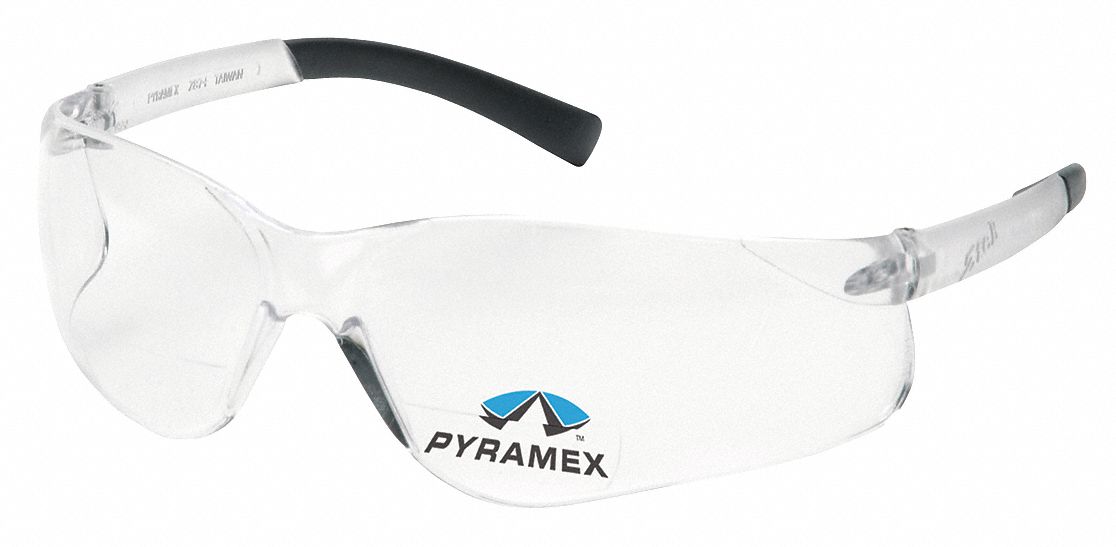 PYRAMEX Clear ScratchResistant Bifocal Safety Reading Glasses, +2.5