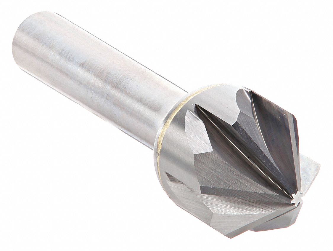 Countersink: 1 in Body Dia., 1/2 in Shank Dia., Bright (Uncoated) Finish, 3 in Overall Lg