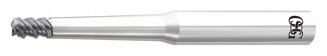 Corner Radius End Mill: Carbide, WXS Coated, 3 Flute, 10 mm Mill Dia, 15 mm LOC, 2 mm Rad