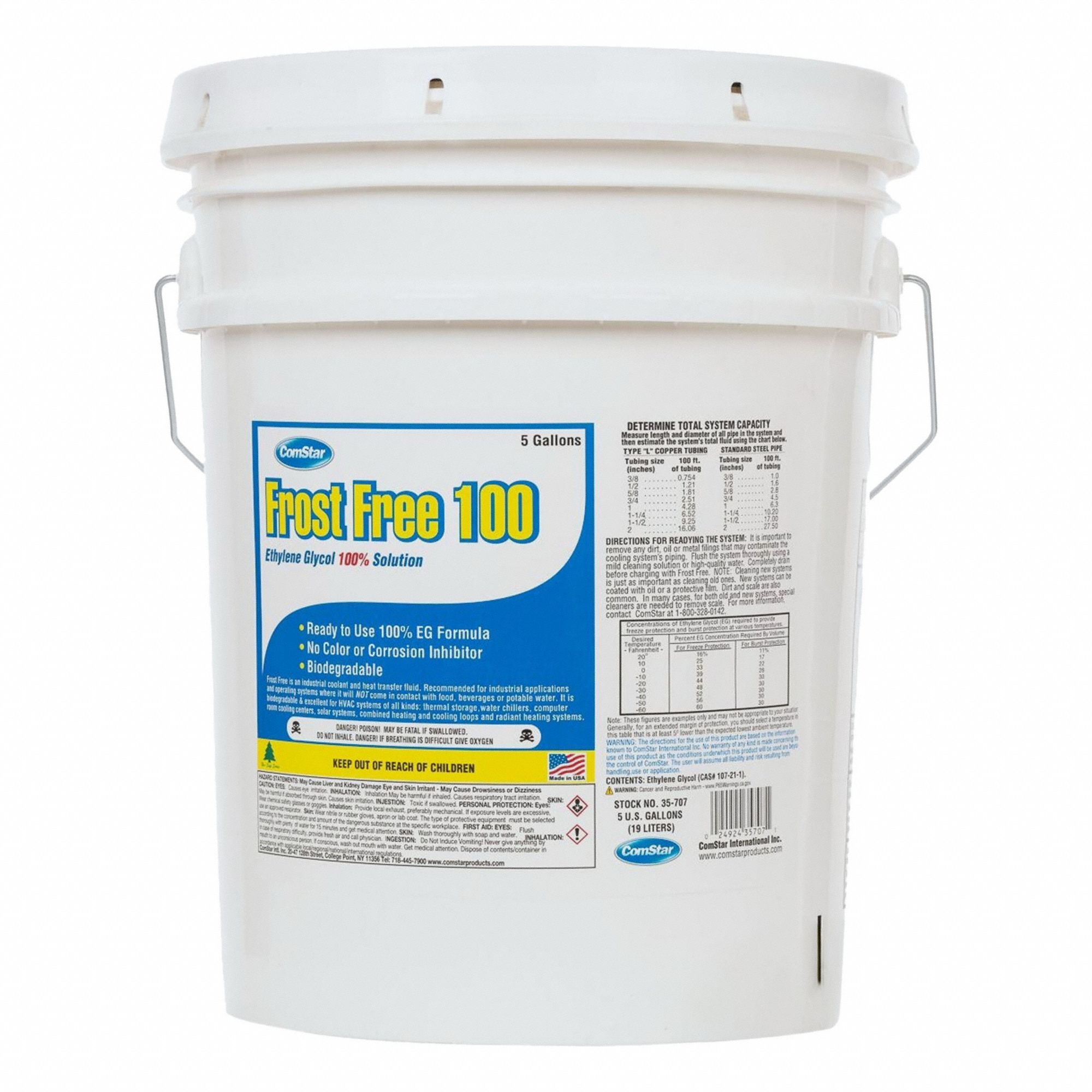 Frost Free 100: Frost Free 100, Not Food Safe, 100% Concentration, Clear, 5 gal Pail