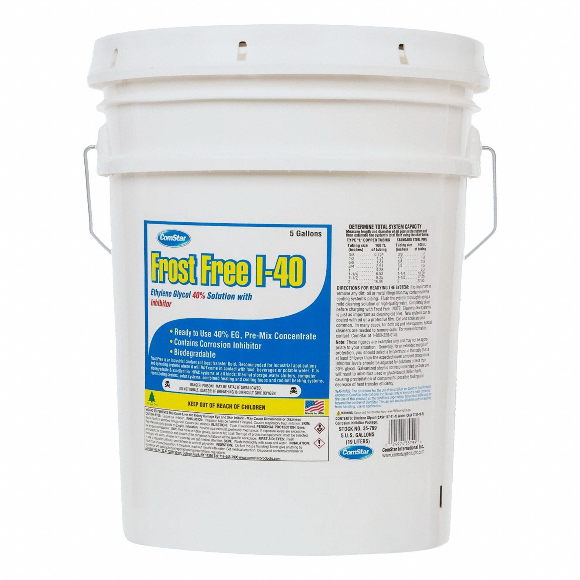 Frost Free I-40: Frost Free I-40, Not Food Safe, 40% Concentration, Clear, 5 gal Pail