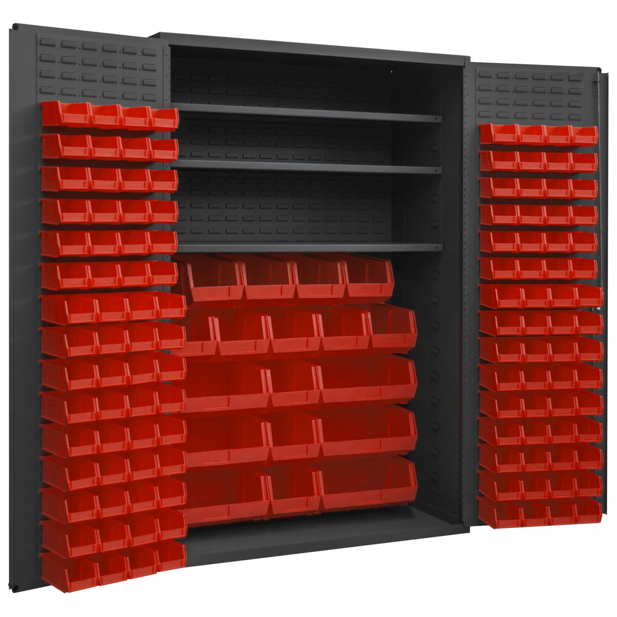 DURHAM MFG, 48 in x 24 in 72 in, 3 Shelves, Bin 36EZ893502