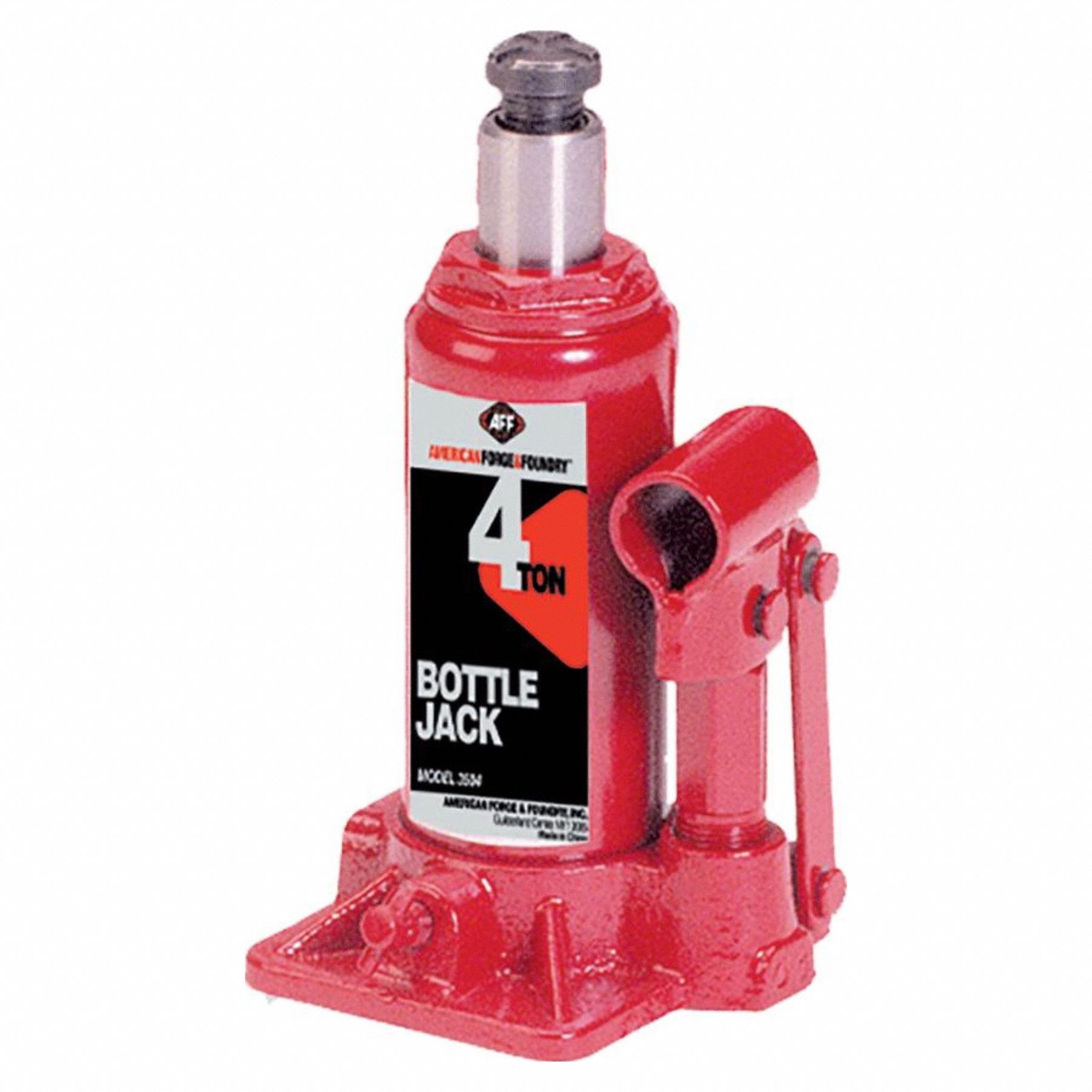 Bottle Jack: Steel, Manual, Mechanical, 4 ton Load Capacity, ASME PALD 2009