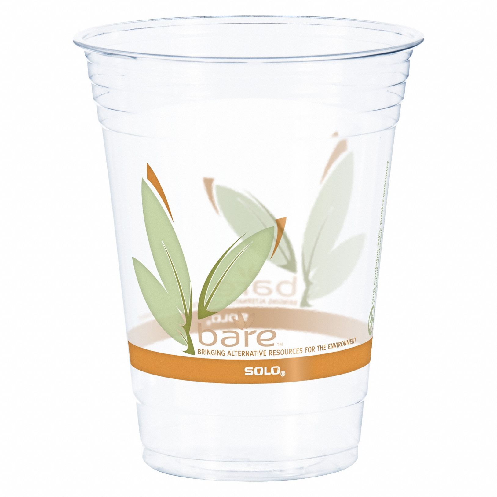 Disposable Cold Cup: 16 oz Capacity, Clear, Plastic, Unwrapped, Bare, 1,000 PK