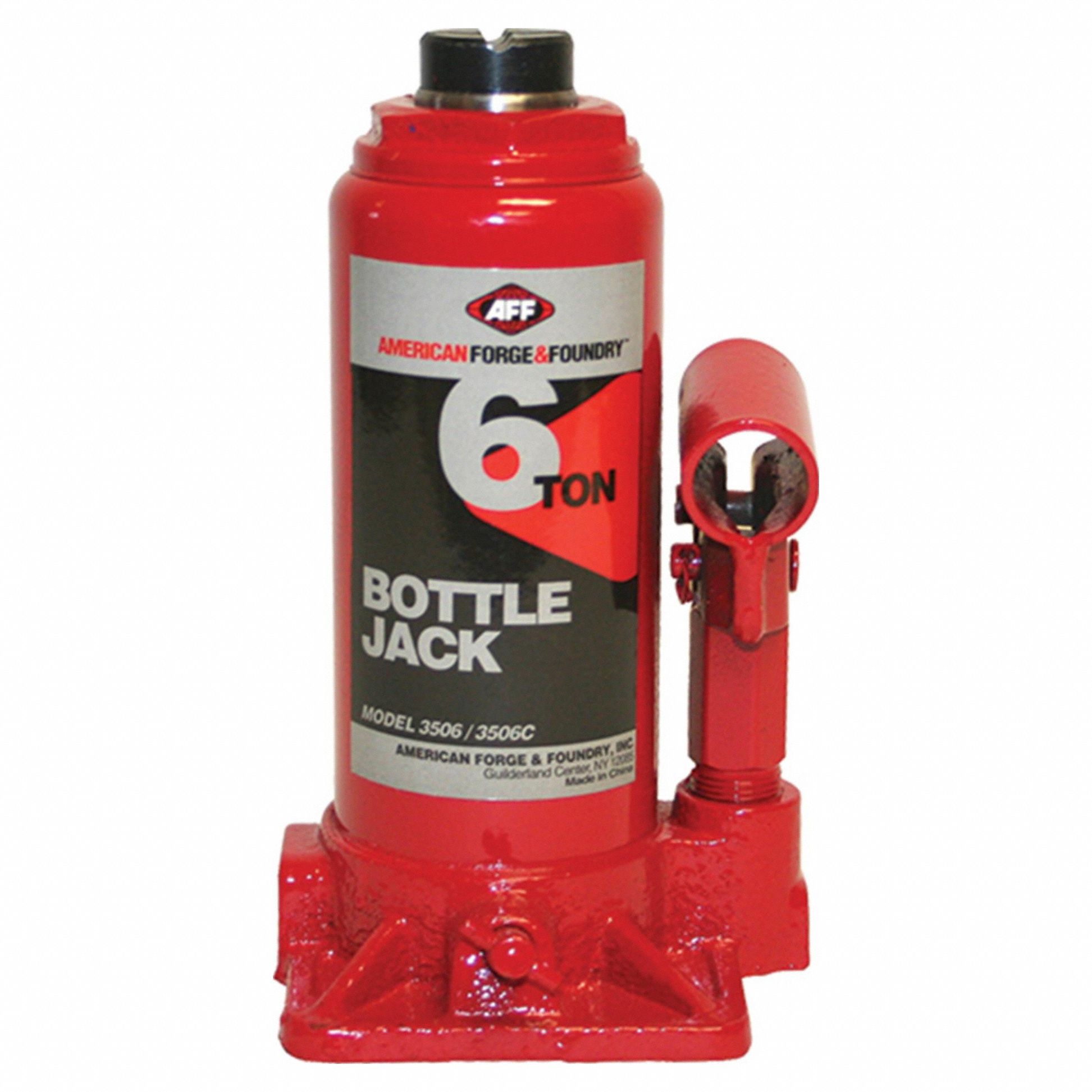 Bottle Jack: Steel, Manual, Mechanical, 6 ton Load Capacity, 8 in Min Lift