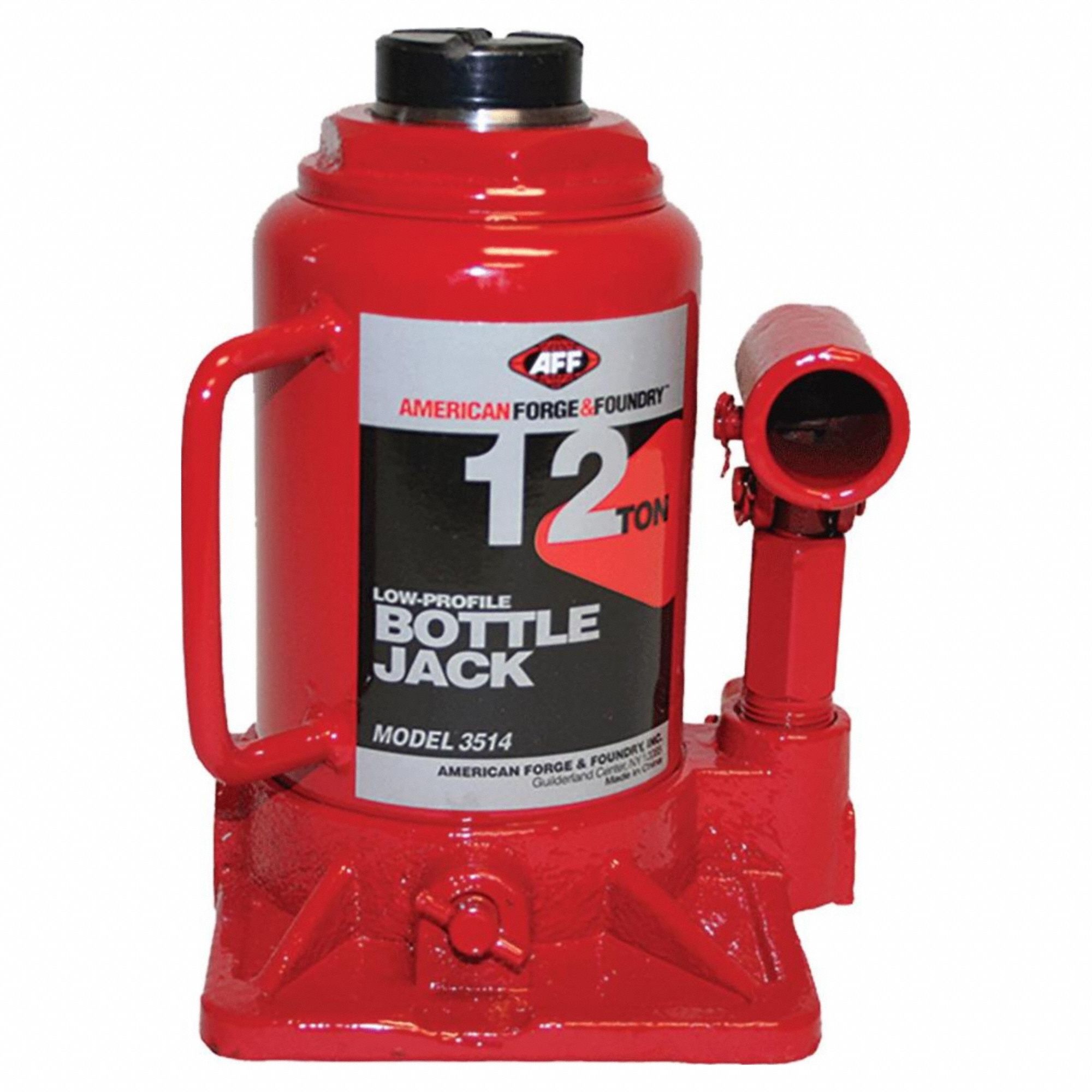 Bottle Jack: Steel, Manual, Mechanical, 12 ton Load Capacity, 7 in Min Lift