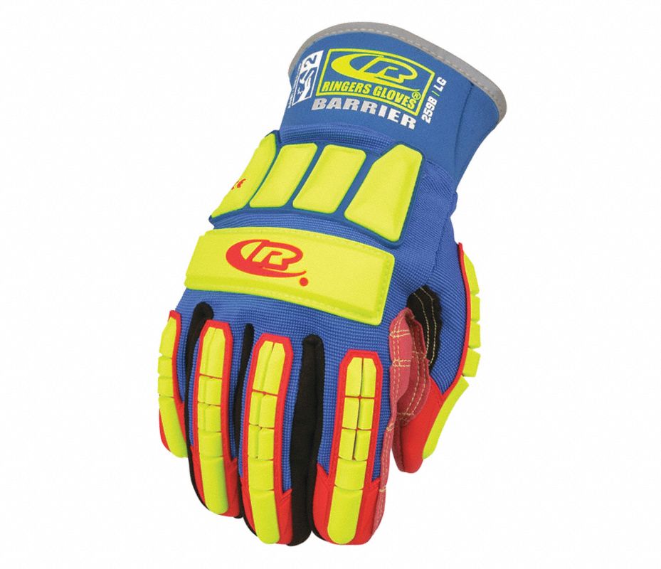 RINGERS Guantes para Mecánico Ringers® Cuero Sintético Amarillo/Azul ...