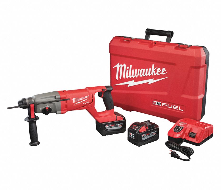 MILWAUKEE Kit Rotomartillo Inalámbrico, 18.0 Voltaje, 0 a 4400 Golpes ...