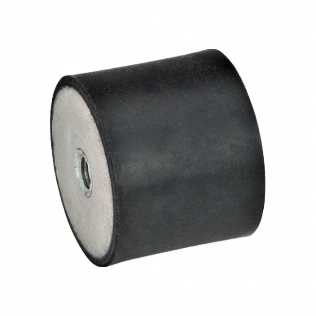 Vibration-Isolating Mount: Cylindrical, Natural Rubber, Female x Female Style