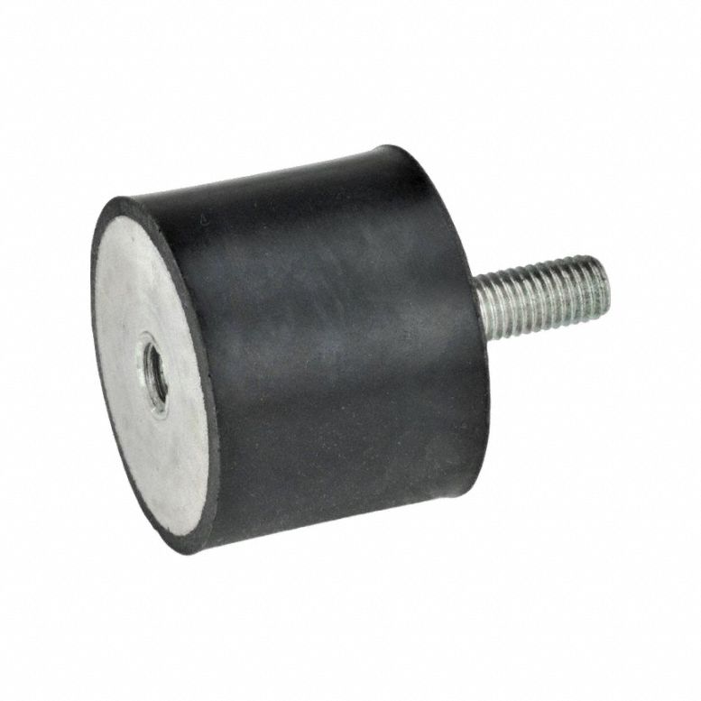 Vibration-Isolating Mount: Cylindrical, Natural Rubber, Male x Female Style