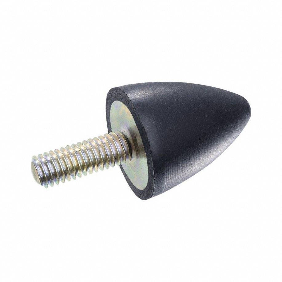 Vibration-Isolating Mount: Conical, Natural Rubber, Male x Non-Threaded Style