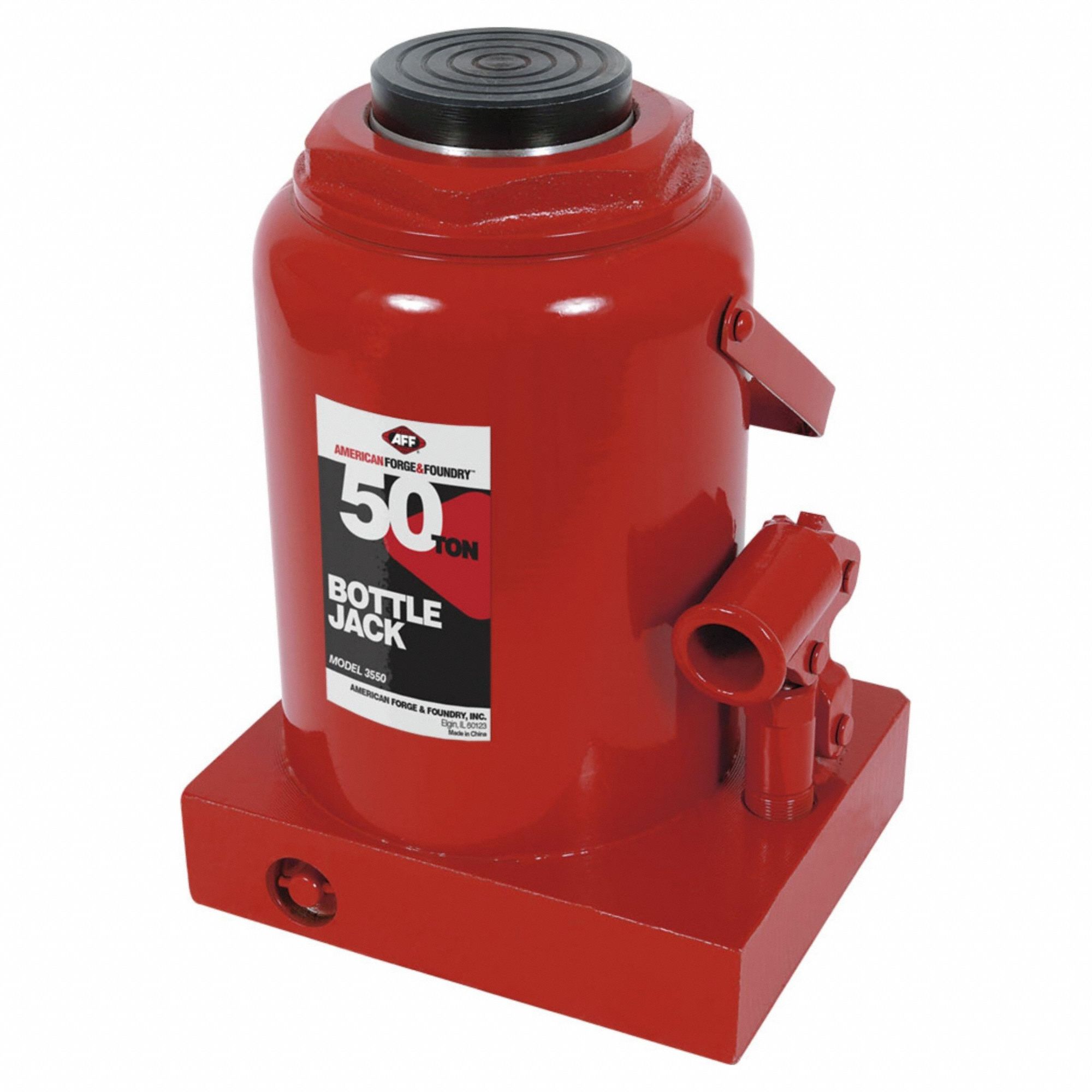 Bottle Jack: Steel, Manual, Mechanical, 50 ton Load Capacity, 12 in Min Ht