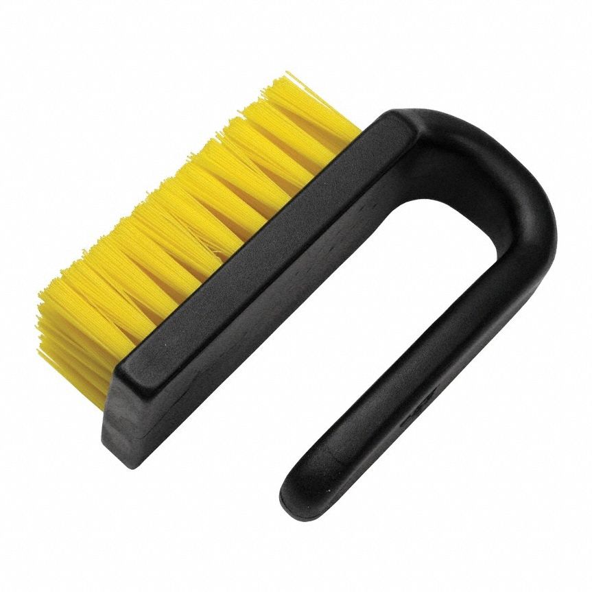 Dissipative Brush: 4 in Overall Lg, Nylon, Polypropylene, Non-Sparking, Yellow, 1 in Bristle Lg