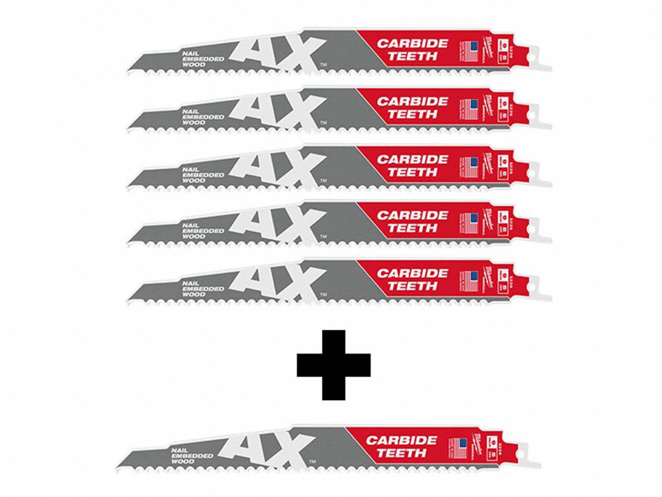 MILWAUKEE Reciprocating Saw Blade, Blade 1 in L 356XF248005526 48